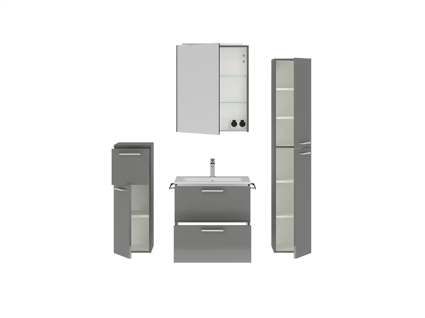 Keo Servantskap med overflatespeil og tilleggs-møbler 2