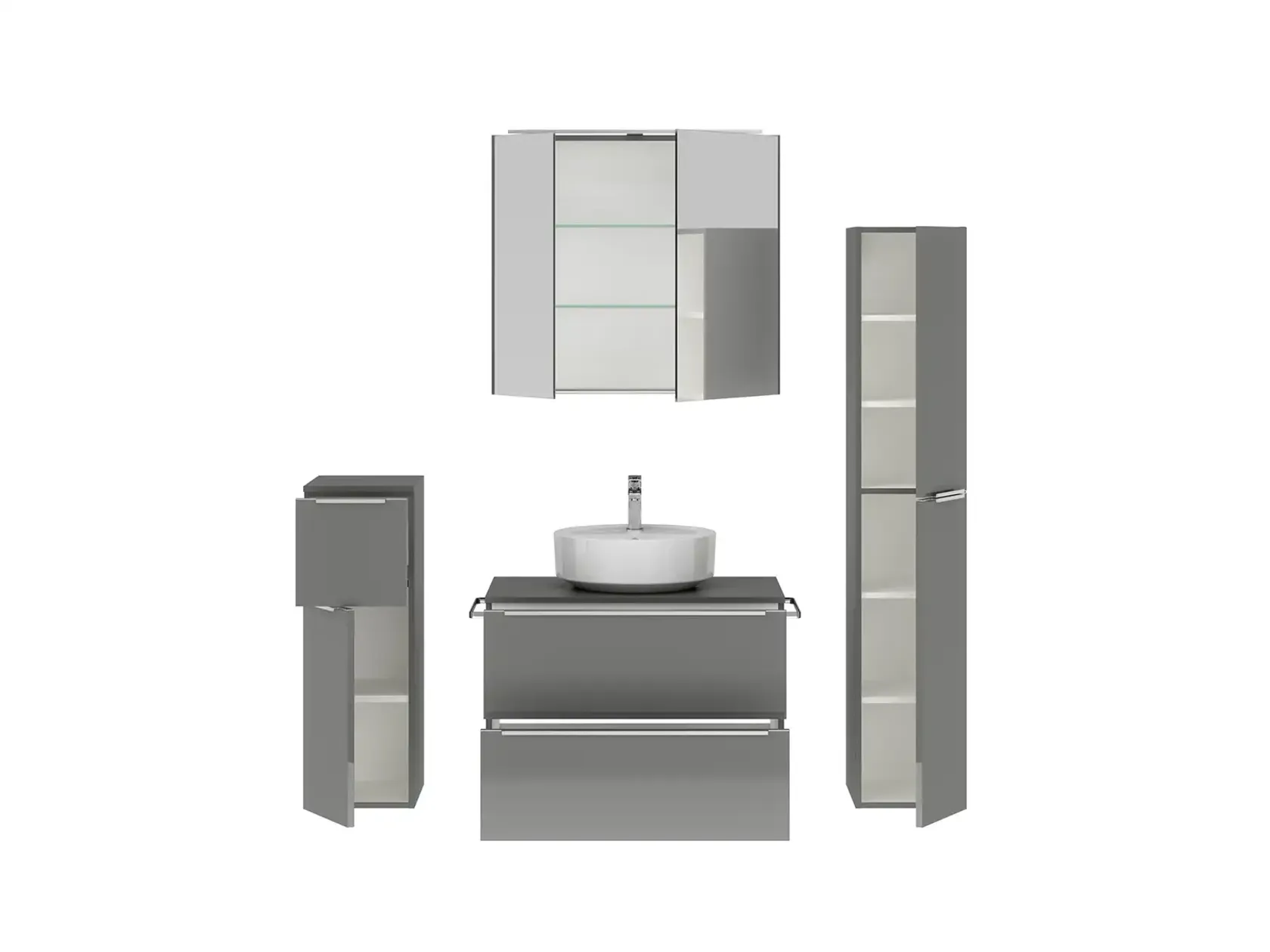 Keo Servantskap med overflatespeil og tilleggs-møbler 2