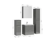 Keo Servantskap med overflatespeil og tilleggs-møbler 4